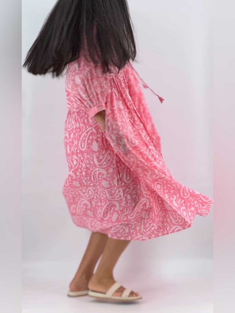 Pink Paisley Midi Dress - Women - Picture 2 of 3